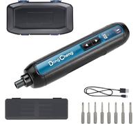 DongCheng 4V Cordless Electric Screwdriver, 2000mAh Battery Powered Rechargeable with 3 Torque Setting Up to 5N.m, 300RPM, Dual LED Lights, 8pcs 2-Inch Magnetic Screw Bits (4V Screwdriver)