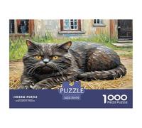 Dongcini Cat 1000 Pieces Animal Jigsaw Puzzles with Paper Art Home Decors Adult Fun Challenges 70x50cm/1000pcs