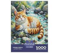 Dongcini Cat 1000 Pieces Animal Jigsaw Puzzles with Paper Art Jigsaw Puzzle Home Decors for Adults And Kids Age 12 Years Up Fun Challenges 38x26cm/1000pcs