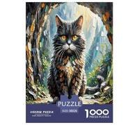 Dongcini Cat 1000 Pieces Animal Jigsaw Puzzles with Paper Art Jigsaw Puzzle Perfect for Relaxation for Adults And Kids Age 12 Years Up Fun Challenges 38x26cm/1000pcs