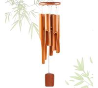 DONGDA Bamboo Wind Chimes, 6 Tubes Wooden Wind Chimes Outdoor & Indoor Bamboo Wind Chime for Garden Clearance, 75cm Wooden Wind Chimes Perfect for Garden Yard Patio - Memorial Gifts, Brown