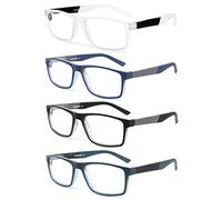 DONGDI Blue Light Blocking Reading Glasses 4 Pack Computer Readers for Women Men,Anti Glare UV Ray Filter Eyeglasses (4-pack mix, 1.50, Dioptres)