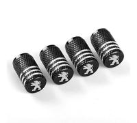 DONGDONG 4 Pieces Car Valve Caps for Peugeot 2008 I 2013-2015 2016-2019, Air Leakproof Car Dust Caps Valve Caps Protecting Tyres Rims Accessories,Bla-ck