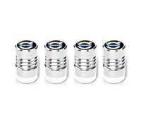 DONGDONG 4 Pieces Car Valve Caps for Volvo C40 Recharge Pure Electric 2022-2024, Air Leakproof Car Dust Caps Valve Caps Protecting Tyres Rims Accessories,Silver