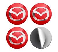 DONGDONG 4 Pieces Car Wheel Stickers for Mazda6 2003-2008 2009-2013 2014-2021, Wheel Centre Cap Stickers Car Hub Centre Cover Decorative Sticker Wheel Hubcaps,Red-56MM