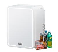 DongDongQiang Skincare Fridge With Dimmable LED Light Mirror, Makeup Mini Fridge for Bedroom,Car,Office&Dorm,Cooler&Warmer,Portable Small Refrigerator for Cosmetics,Skin Care and Food.8L&12L.White 8L