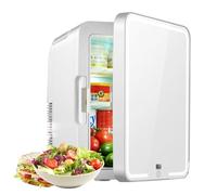 DongDongQiang Skincare Fridge With Dimmable LED Light Mirror, Makeup Mini Fridge for Bedroom,Car,Office&Dorm,Cooler&Warmer,Portable Small Refrigerator for Cosmetics,Skin Care and Food.8L&12L.White 8L