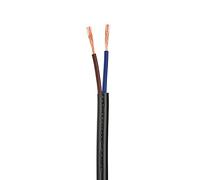 DONGFENG Electrical Wire 2 Core Round Black Flex Flexible Cable 2 x 0.75 mm² Power Cable Twin and Earth Cable - 3 metre Cut Length