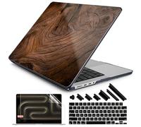 DONGKE Case for M5 MacBook Pro 14 inch 2025 2024-2021 M4 M3 M2 M1, Plastic Hard Shell Cover Compatible with A3434 A3112 A3401 A3185 A2992 A2779 A2442, Retina XDR Display & Touch ID, Wood Grain