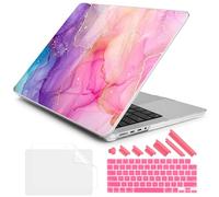 DONGKE Case for M5 MacBook Pro 14 inch 2025 2024-2021 M4 M3 M2 M1, Plastic Hard Shell Cover Compatible with A3434 A3112 A3401 A3185 A2992 A2779 A2442, Retina XDR Display & Touch ID, Marble Ink
