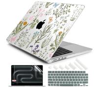 DONGKE Case for MacBook Pro 14 Inch (2026-2021 Release, M5 M4 M3 M2 M1 Pro/Max Chip), Plastic Slim Hard Shell Protective Cover with Keyboard Cover & Screen Protector, Wildflower & Butterfly