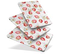 DONGKE Case for Samsung Galaxy Tab A9+/A9 Plus 11 inch 2024 2023 (SM-X210/X216/X218), Slim Stand Hard PC Translucent Back Shell Smart Cover, Auto Wake/Sleep - Strawberries