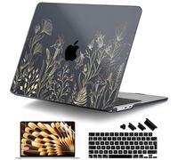DONGKE Compatible with M3 MacBook Air 15 inch Case 2024 2023 A3114 A2941 M2 Retina Display Touch ID, Plastic Hard Case & Keyboard Skin & Screen Protector for MacBook Air 15.3" - Floral Blooming