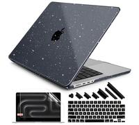DONGKE Compatible with M5 MacBook Pro 14 inch Case M4 M3 M2 M1 2025 2024-2021 A3434 A3112 A3401 A3185 A2918 A2992 A2779 A2442 Pro Max with Touch ID, Plastic Hard Shell Cover, Sparkly Black