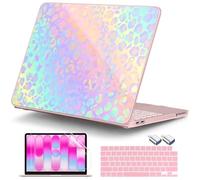 DONGKE Compatible with MacBook Neo 13 Inch Case 2026 A3404 A18 Pro chip & Touch ID, Plastic Hard Shell with Keyboard Cover, Screen Protector & Dust Plugs, Colorful Leopard