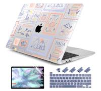 DONGKE Compatible with MacBook Pro 13 inch Case 2024 2023-2020 Release A2338 M2/M1 A2251 A2289 with Retina Display & Touch ID, Plastic Hard Shell & Keyboard Cover & Screen Film - Italy Stamp