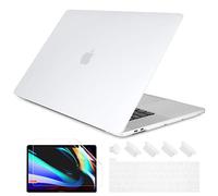 DONGKE Compatible with Older MacBook Pro 16 inch Case 2020 2019 A2141, Matte Plastic Hard Shell Case & Keyboard Cover for MacBook Pro 16 inch with Retina & Touch Bar Fits Touch ID, Clear