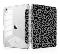DONGKE for iPad (A16) 11th Generation Case 11 Inch 2025, iPad 10th Gen Case 10.9 Inch 2022, Cute Sparkle Glitter Clear Back Leopard Case, Built-in Pencil Holder Trifold Smart Stand Protective Shell