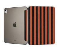 DONGKE for iPad Air 11-inch M3 2025 M2 2024, iPad Air 5th 2022 / 4th Generation 2020 10.9-inch, Slim Foldable Stand Hard PC Translucent Back Shell Smart Cover - [Auto Wake/Sleep] - Orange Stripes