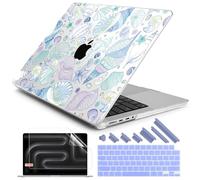 DONGKE for M4 MacBook Pro 14 inch Case 2024 2023 2021 A3112 A3401 A3185 M3 A2918 A2992 M2 A2779 M1 A2442 Pro Max with Retina XDR Display & Touch ID, Plastic Hard Shell Cover, Sea Shells