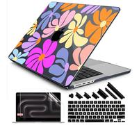 DONGKE for M4 MacBook Pro 14 inch Case 2024 2023 2021 A3112 A3401 A3185 M3 A2918 A2992 M2 A2779 M1 A2442 Pro Max with Retina XDR Display & Touch ID, Plastic Hard Shell Cover, Power Flowers