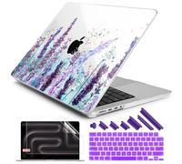 DONGKE for M4 MacBook Pro 14 inch Case 2024 2023 2021 A3112 A3401 A3185 M3 A2918 A2992 M2 A2779 M1 A2442 Pro Max with Retina XDR Display & Touch ID, Plastic Hard Shell Cover, Lavender Flowers