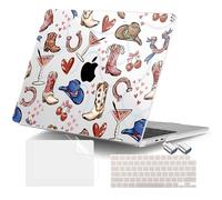 DONGKE for MacBook Air 13.6 Inch Case 2025 2024-2022 A3240 A3113 A2681 M4 M3 M2 Chip Touch ID, Plastic Hard Shell & Keyboard Cover & Type C Adapter for MacBook Air 13 inch M4, Cowboy Boots