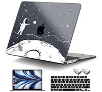 DONGKE for MacBook Air 13.6 Inch Case 2025 2024-2022 A3240 A3113 A2681 M4 M3 M2 Chip Touch ID, Plastic Hard Shell & Keyboard Cover & Type C Adapter for MacBook Air 13 inch M4, Cute Astronaut