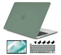 DONGKE for MacBook Pro 13 inch Case 2022 2021 2020 Release A2338 M1 A2251 A2289, Plastic Hard Shell Case & Keyboard Cover Only Compatible with MacBook Pro 13 Touch Bar Fits Touch ID, Midnight Green