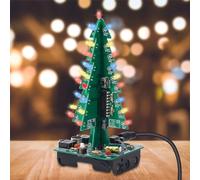 DONGKER 3D Christmas Tree Soldering Kit, DIY Soldering Practice Kit Spectrum Light Xmas Tree Soldering Assemble Kit for Teaching Learning STEM Educational