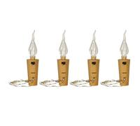 DONGKER 4Pcs LED Wine Bottle Stopper Lamp, Wine Bottle Copper Wire Lights with Cork for Wedding Christmas Party Decoration Bar Mason Jar, HM30048-1