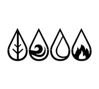 DONGKER 4PCS Wall Hanging Decor Sculptures, Black Water Drop Shape Abstract Metal Wall Art Hollow Out Design for Living Room Bedroom Home Office Study