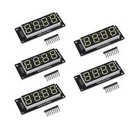 DONGKER 5Pcs TM1637 0.56" White Display Digital Tube, 4 Digit 7 Segment LED Tube Display Control Module with Clock Display