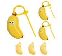 DONGKER Banana Toothbrush Cover,3 PCS Cute Banana Toothbrush Case with Toothpaste Dispenser for Home Travel Business Outdoor Camping