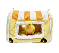 DONGKER Bird Warm Nest Bed,9.8x7.1x6.7 Plush Parakeet Hanging Hammock | with Reliable Hanging Ropes, Warm, Plush, Hanging, Hammock, Snuggle Hut, Cozy, Soft, Winter, Cage Accessories
