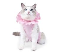 DONGKER Cat Surgical Recovery Suit, Kitten Anti Licking Suit Preventing Licking Spay Shirt Cat Abdominal Wounds Cone E-Collar Alternative for Cats After Surgery