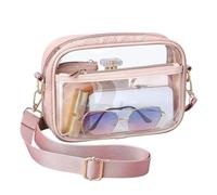 DONGKER Clear Bag, Waterproof PVC Crossbody Bag Stadium Approved Clear Purse with Front Pocket & Adjustable Strap for Men Women Stadium Events