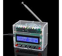 DONGKER DIY FM Radio Soldering Kit with LCD Display - Digital Radio Electronics Project with Colour LED Lights, Portable FM 87-108MHz Receiver DIY Kit for STEM Learning, Beginners & Creative Gifts