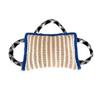 DONGKER Dog Tug War Toy, Jute Dog Bite Pillow w/ 3 Strong Handles for Medium to Large Dogs Training Training Agility(10"x7")