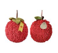 DONGKER Fuzzy Ball Hand Towel,2 PCS Chenille Fluffy Microfiber Ball Towel with Hanging Loop Quick Dry for Bathroom Washstand Kitchen