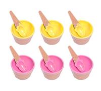 DONGKER Ice Cream Bowl,6 PCS Reusable Snack Cups with Spoons for Pudding Sherbet Trifle Fruit Salad Frozen Yogurt