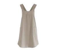 DONGKER Japanese Cross Back Apron,Cotton Linen Kitchen Apron with Side Pockets for Gardening Painting Cooking Baking Coffee Brewing DIY Crafts