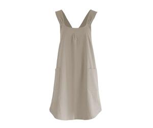 DONGKER Japanese Cross Back Apron,Cotton Linen Kitchen Apron with Side Pockets for Gardening Painting Cooking Baking Coffee Brewing DIY Crafts
