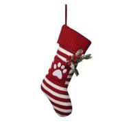 DONGKER Knitted Christmas Stockings,3D Knit Xmas Stockings with Paw Print/Green Pattern Tree for Family Holiday Xmas Party Fireplace Mantel Decoration & Present
