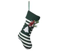 DONGKER Knitted Christmas Stockings,3D Knit Xmas Stockings with Paw Print/Green Pattern Tree for Family Holiday Xmas Party Fireplace Mantel Decoration & Present