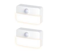 DONGKER Motion Sensor Night Light,2 PCS 0.5W LED Stick-On Stair Light 120° Sensor Angle Auto/ON/Off Lights,Battery Powered Warm White Light for Bedroom Hallway Stair Halloween Christmas