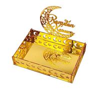 DONGKER Ramadan Serving Tray,Moon Star Shaped Ramadan Snack Box Organizer for Ramadans Place Snacks Candies Cookies Fruit