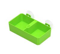 DONGKER Reptile Feeding Ledge,Square Dual-Compartment Reptile Water Food Bowl with 2 Suction Cup for Bearded Dragon Lizard Turtle Tortoise