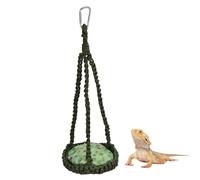 DONGKER Reptile Hammock Swing Bed, Hand Woven Nylon Hanging Beds with Removable Cushion & Aluminum Hooks for Lizard Bearded Dragon Gecko Snake Hamster Small Pet Terrarium Decor