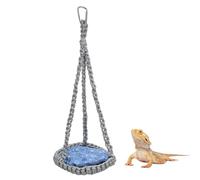 DONGKER Reptile Hammock Swing Bed, Hand Woven Nylon Hanging Beds with Removable Cushion & Aluminum Hooks for Lizard Bearded Dragon Gecko Snake Hamster Small Pet Terrarium Decor